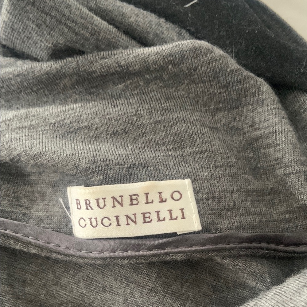 Brunello Cucinelli Gray Asymmetrical Sheath Dress - Picture 2 of 6